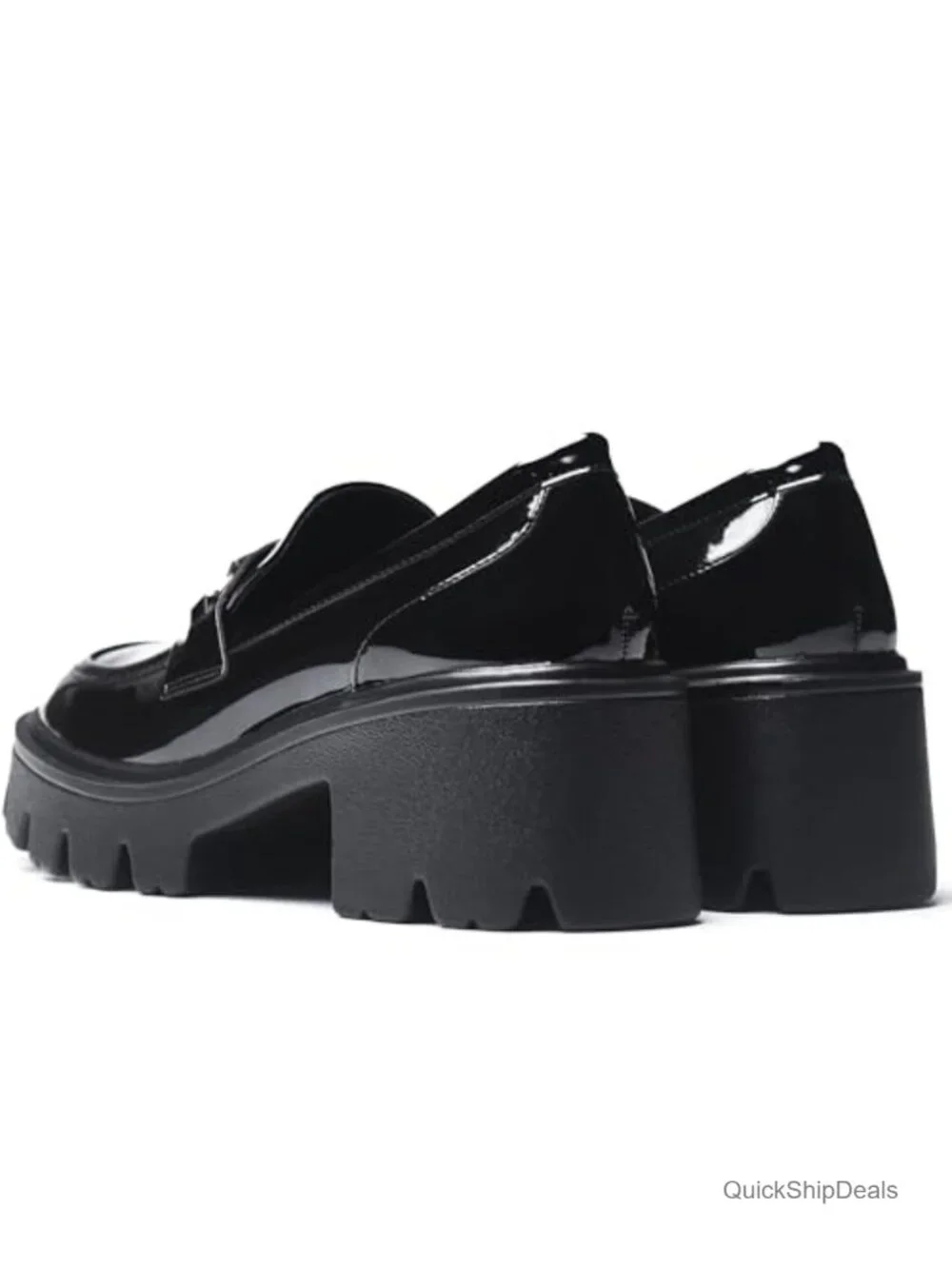 Chunky Platform Loafers Slip-On Comfortable Work Shoes